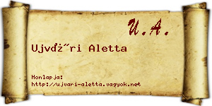 Ujvári Aletta névjegykártya