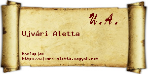 Ujvári Aletta névjegykártya